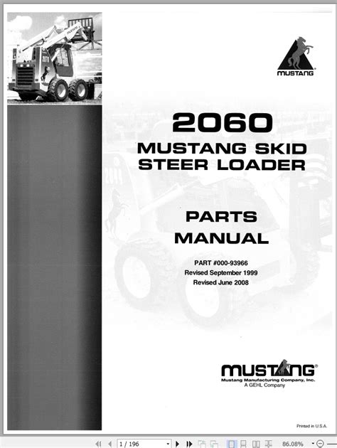 2066 mustang skid steer parts manual|mustang 2060 specifications.